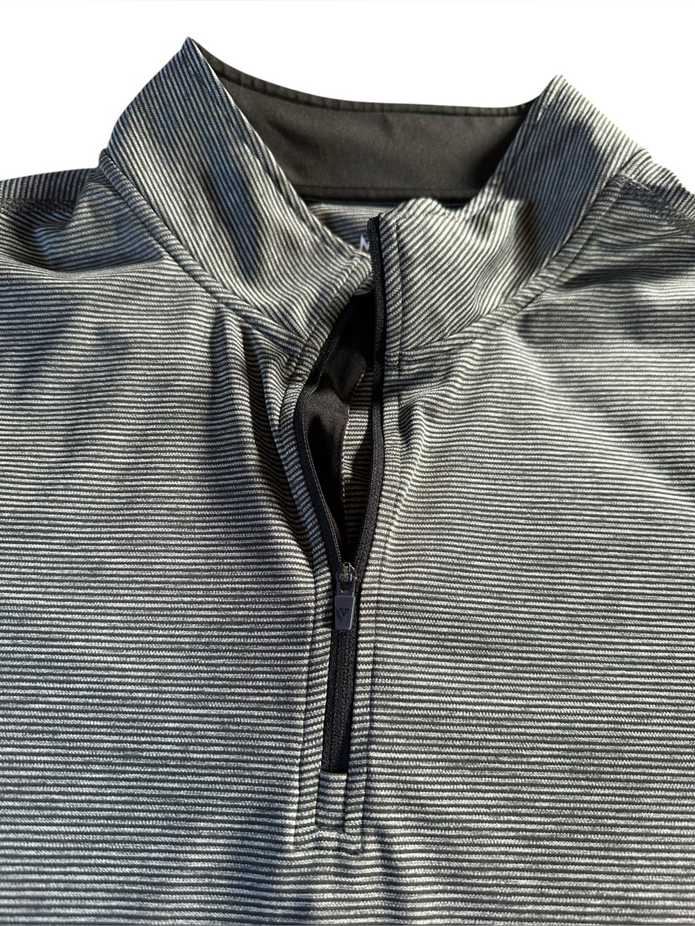 Maelreg Men's Grey Stripe Performance Quarter-Zip Pullover 3XL - Picture 2 of 10